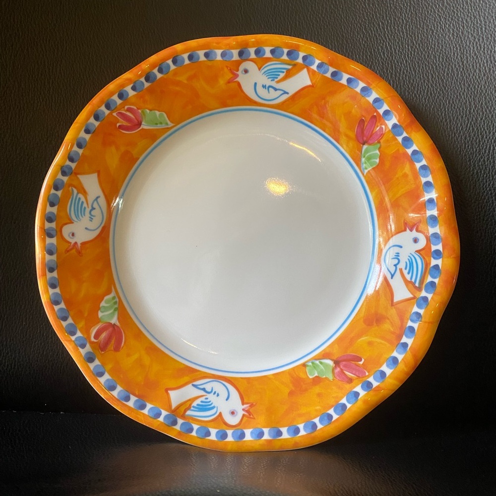 VIETRI Campagna Melamine Uccello Salad Plates Set of 4 - Picture 2 of 5